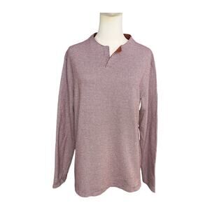 Urban Code Houndstooth Burgundy Rust Long Sleeve Minimalist Tunic Top Medium